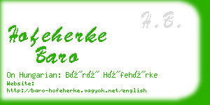 hofeherke baro business card
